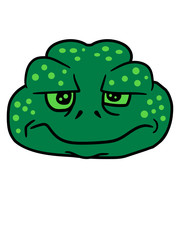 lustig trauriger unglücklicher frosch kopf kröte großer mund gesicht augen kopf zähne comic cartoon design cool grinsen verrückt clipart