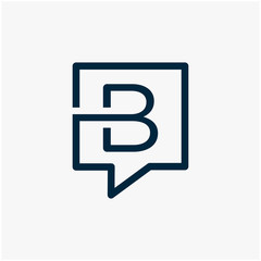 letter B with speech bubble line logo. talk logo vector modern illustration graphic abstract template. Chat concept Logo Template - VECTOR © gemilang
