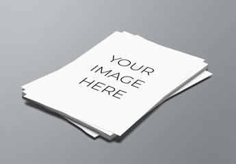 A4 Paper Stack Mockup