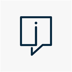 letter I with speech bubble line logo. talk logo vector modern illustration graphic abstract template. Chat concept Logo Template - VECTOR