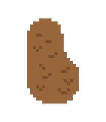 Potatoes pixel art. Potato 8 bit. Pixelate Vegetable. vector illustration