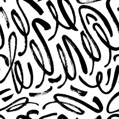 Keuken foto achterwand Wit Naadloos patroon met hand getrokken penseelstreken. Vectorornament voor inpakpapier, behang, webdesign enz.