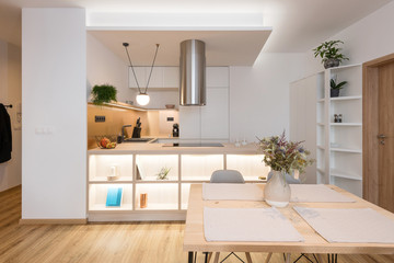 Interior of beautiful contemporary kitchen