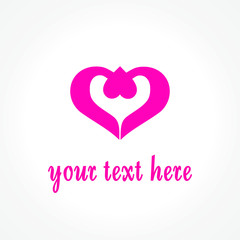 abstract love icon flat vector design