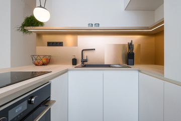 Interior of beautiful contemporary kitchen