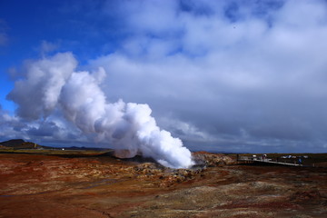 Geiser El caldero de la bruja Gunnuhver, Islandia