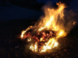 fire in the fireplace