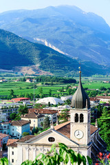 Church Santa Maria Assunta on rock in Arco