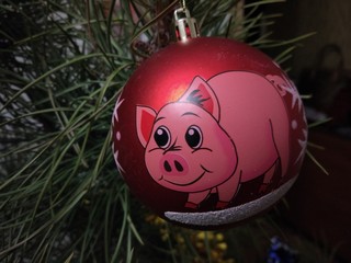  toy for christmas tree  little pig