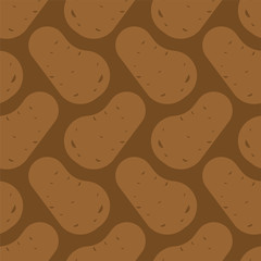 Potatoes pattern seamless. Vegetable background. Food vector texture