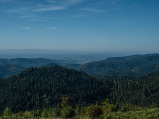 Spectacular view across the Black Forest to France