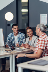 Business people having a discussion on a meeting in the office