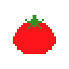 Tomato pixel art. Tomatoes 8 bit. Pixelate Vegetable. vector illustration