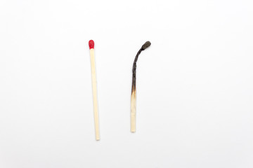 Match isolated on a white background, concept idea comparison