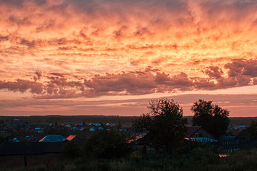 Sunset in the village