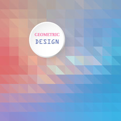 Geometric triangular light background with place for your text. Vector Retro triangle background.