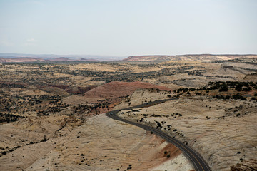 Americas southwest landscape curved road