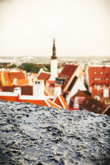 Wet stone and old town of Tallinn