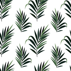 seamless pattern with tropical green leaves