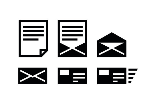 Mail Letter Minimalist Icon Sequence