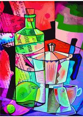 Bodegón con cafetera