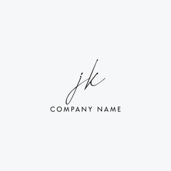J K Initial handwriting logo vector