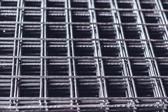 Welded mesh sheets in a warehouse