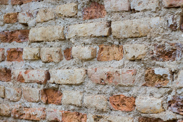 antique aged red brick wall