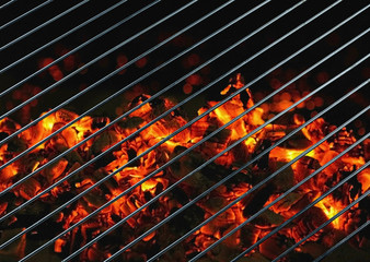 close up of burning coals