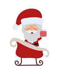 merry christmas santa claus in sled character