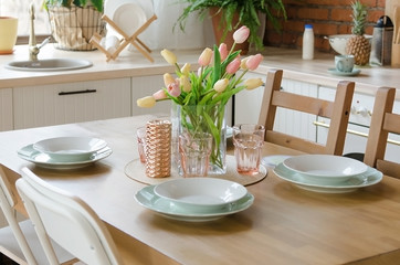 Stylish kitchen interior setting. Modern design kitchen