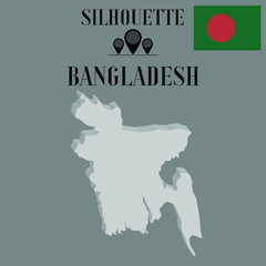Fototapeta na wymiar Bangladesh outline globe world map, contour silhouette vector illustration, design isolated on background, national country flag, objects, element, symbol from countries set