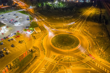Bjelovar, Bjelovar Bilogora County, Croatia - October 9, 2019:Bjelovar's south beltway at night,...