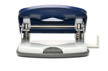 Office hole punch on a white background