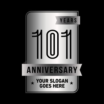 101 years anniversary design template. One hundred and one years celebration logo. Vector and illustration.