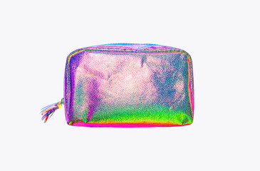 stylish holographic bag.  Minimal style. Youth style. Bright fashionable trands colors.