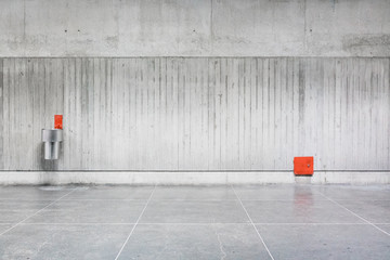 View of steel panel attached to wall