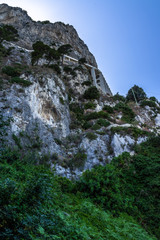 Phoenician Steps (Scala Fenicia) is steep stone stairway that unites Capri with Anacapri, Campania, Italy