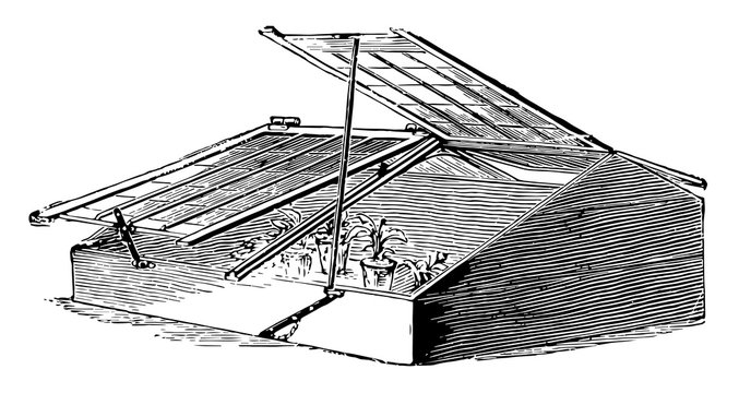 recommend clip art: Three Quarter Span Roof Frame vintage illustration.