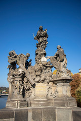Statue on Carl's bridge in Prague