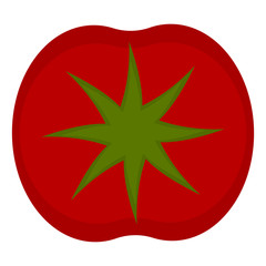 Top view of a tomato - Vector illustration