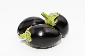 Mini aubergine vegetable isolated on white background