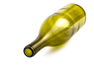 empty bottle of wine isolated on a white background