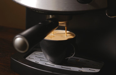 Preparing an espresso in the coffee machine