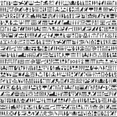 Hieroglyphs of Ancient Egypt black horizontal - obrazy, fototapety, plakaty
