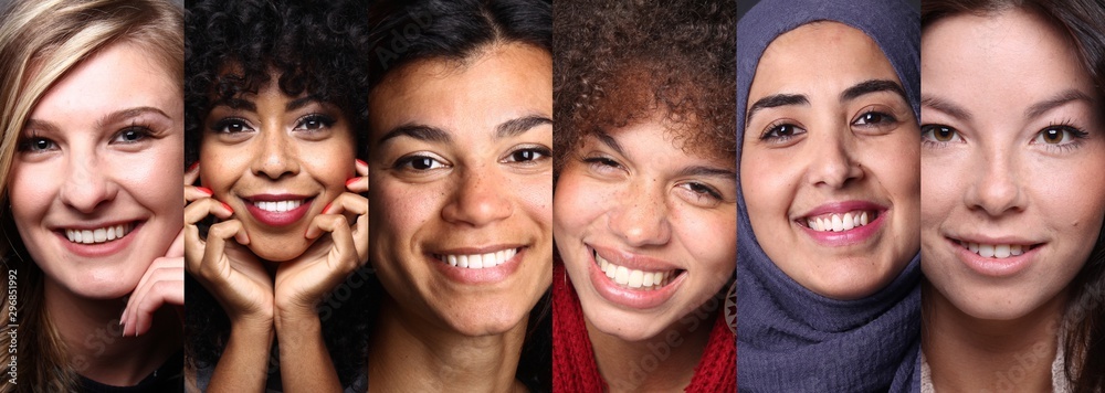 Poster group of beautiful strong women together