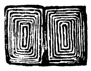 Ganoid Scales of Dipterus vintage illustration. © Morphart