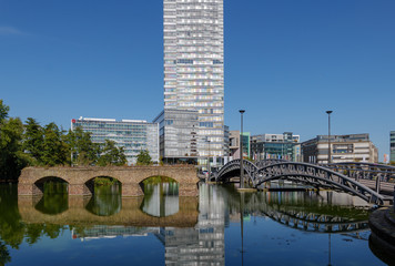 Outdoor sunny view of Hotel NH Collection, pedestrian bridge and Viadukt, historical landmark,...