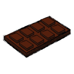 Colored sketch of a chocolate bar - Vector illustration
