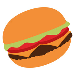 Isolated burger image on a white background - Vector